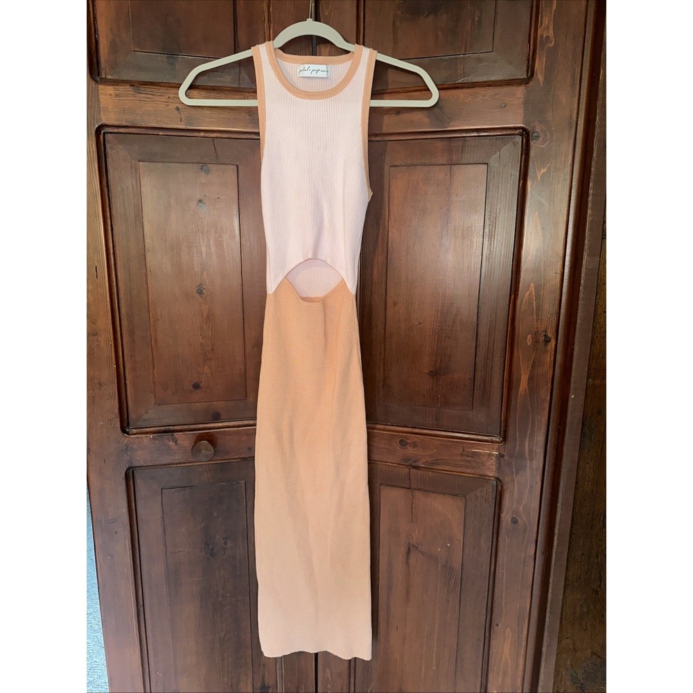 Womens Petal & Pup  Cut-Out Maxi Dress, Sz XS - Fitted Sweater Dress Orange Pink